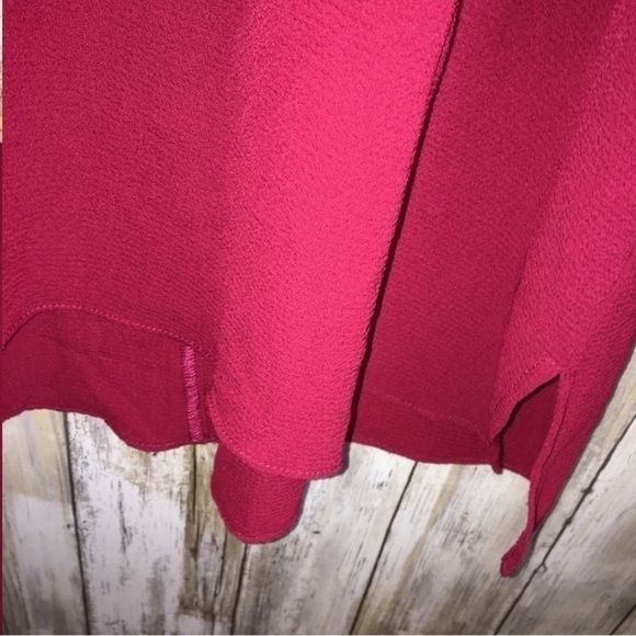 Umgee Red Ruffle Sleeve Open Shoulder Blouse - Picture 3 of 4